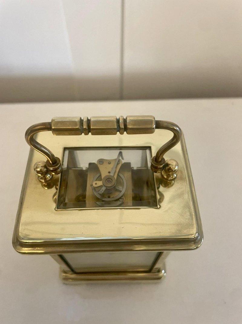 Antique Edwardian Quality Brass Carriage Clock - Image 5